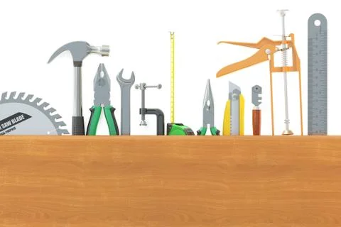 Set of tools, 3D rendering Stock Illustration