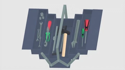 Set of tools. Animation of working tools. Cartoon Stock Footage 164584868