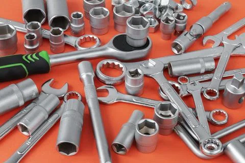 A set of tools for auto repair shops, equipment repair, Stock Photos