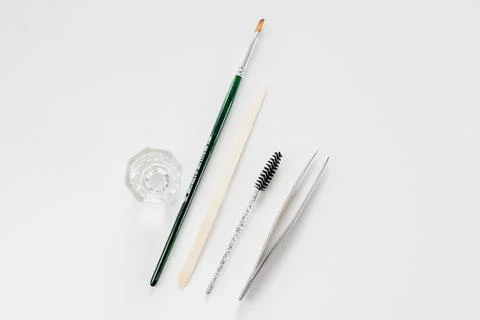 A set of tools for coloring eyebrows. Professional enhancement of the appeara Fotos de archivo
