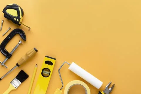 Set tools with copy space . High quality and resolution beautiful photo conce Stock Photos