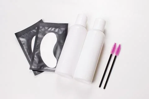 Set of tools for correction and lamination of eyebrows Stock-Fotos