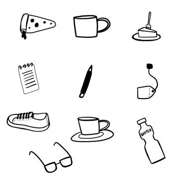 Set of tools, doodle. Icons sets Stock Illustration