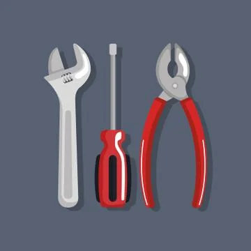 Set tools elements work labor day symbol Stock Illustration