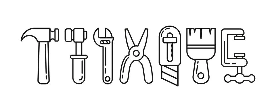 Set of tools, an empty polygon. Simple stock icon for websites and apps, simp Illustrazione stock