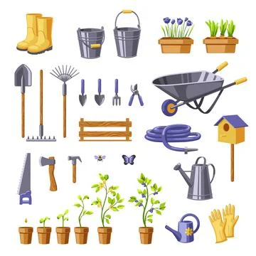 A set of tools for the garden. Stock Illustration