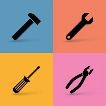Set of tools Stock Illustration