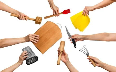 Set of tools for kitchen works Stock Photos