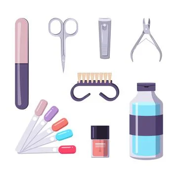 A set of tools for manicure. Collection of equipment nail files, nippers Stock-Illustration
