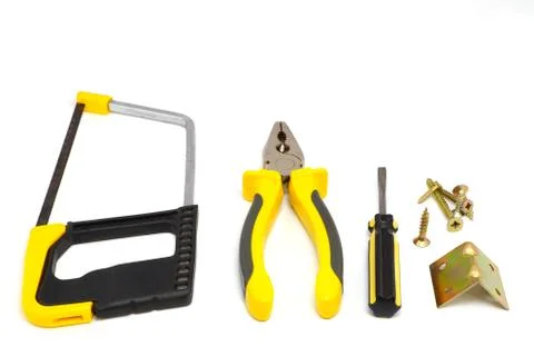 Set of tools, Many tools isolated on white background. Stock Photos