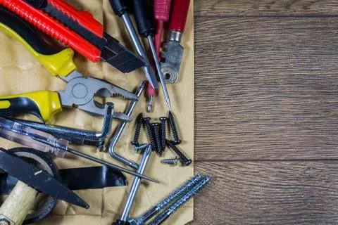Set of tools, Many tools isolated on white background. Stock Photos
