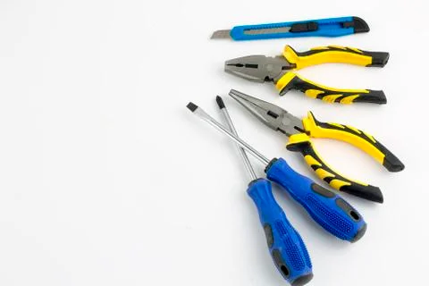 Set of tools, Many tools isolated on white background. Stock Photos