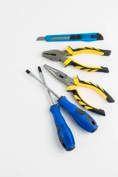 Set of tools, Many tools isolated on white background. Stock Photos