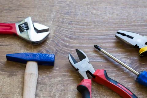 Set of tools, Many tools isolated on white background. Stock Photos