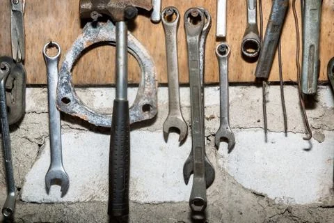 A set of tools for mechanical works. Stock Photos