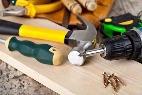 Set of tools Stock Photos