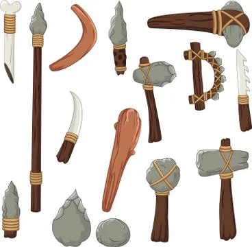 Set tools of prehistoric man Stock Illustration