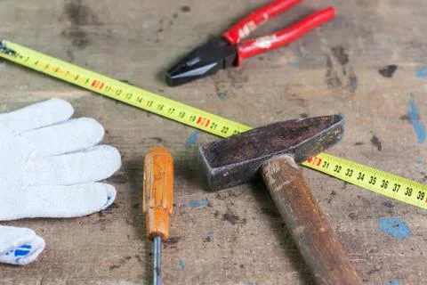 Set of tools for renovation Stock Photos