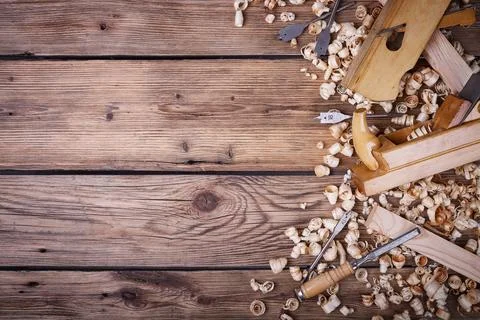 Set of tools for woodworking Stock Photos
