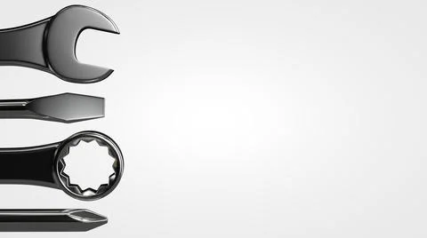 A set of tools: wrenches, screwdrivers. Maintenance topic. Foto stock