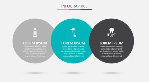 Set Tooth drill, Tube of toothpaste and . Business infographic template. Vector 스톡 일러스트