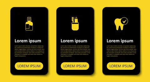 Set Tooth, Toothbrush and toothpaste and Mouthwash. Business infographic Illustrazione stock