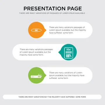 Set top box, grammar, 360 degree presentation design template in orange, gree Stock Illustration