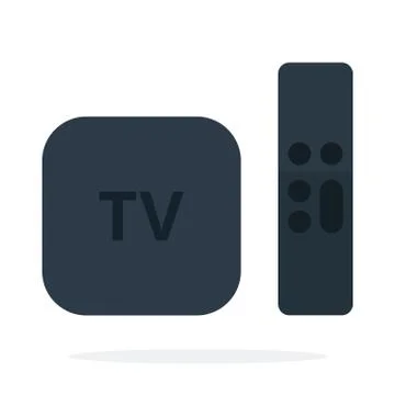 Set-top box with remote control Stock Illustration
