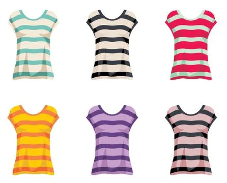 Set of tops. Stock Illustration
