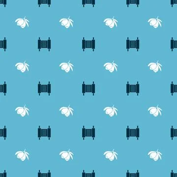 Set Torah scroll and Olives branch on seamless pattern. Vector Stock Illustration