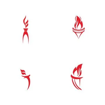 Set Torch  Logo Template vector symbol Stock Illustration