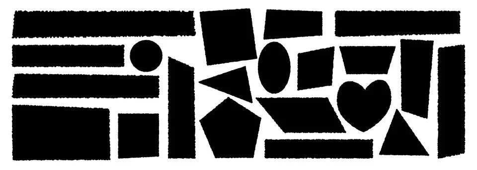 Set of torn empty pieces paper sheets with jagged edges. Scraps of paper. S.. Stock Illustration