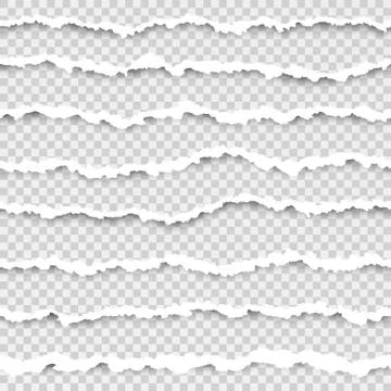 Set of torn horizontal seamless paper stripes. Abstract paper texture with da Stock Illustration