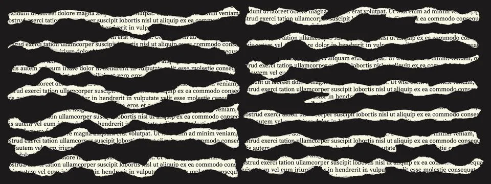 Set of torn paper. Design elements for contemporary art collage. Vector Stock Illustration