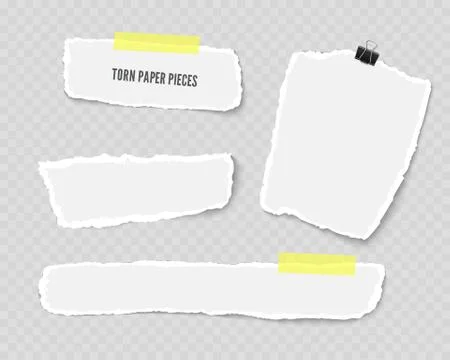 Set of torn paper different shapes scraps Stock Illustration