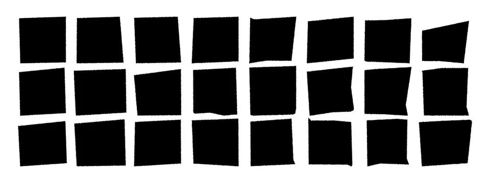 Set of torn paper shape. Jagged rectangle. Vector illustration items for collage Stock Illustration