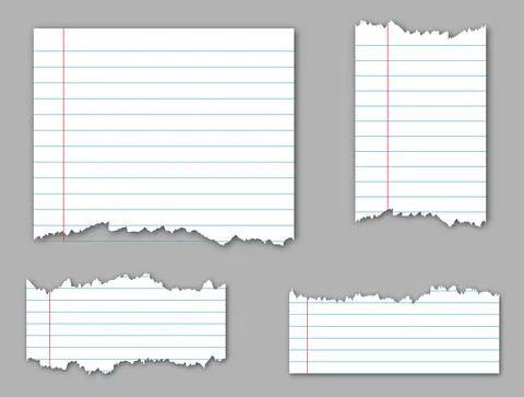 Set of torn sheet of paper Illustrazione stock