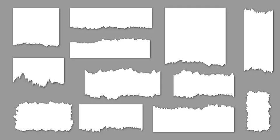Set of torn sheets of paper Stock Illustration