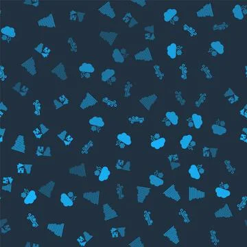 Set Tornado, Cloud with snow and lightning, Wind and swirl on seamless pattern Stockillustratie