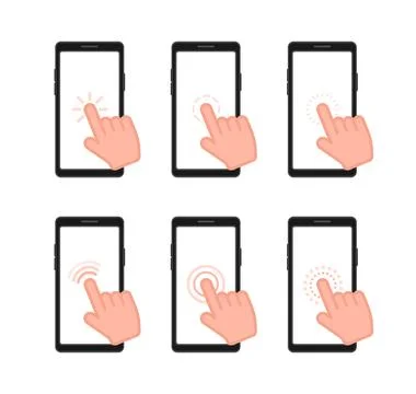 Set of Touch Screen Gestures for Smartphone Interface. Vector stock illustration Stockillustratie