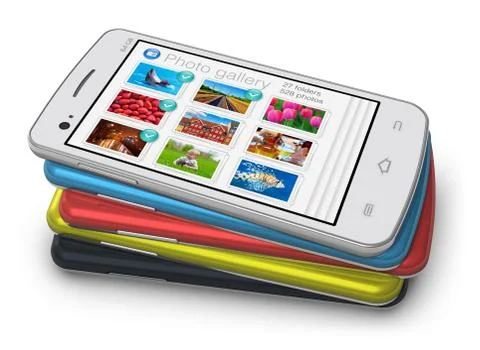 Set of touchscreen smartphones Stock Illustration