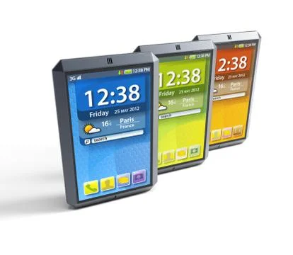 Set of touchscreen smartphones Stock Illustration