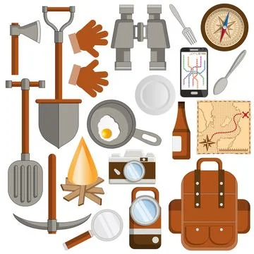 Set for tourism. Stock Illustration