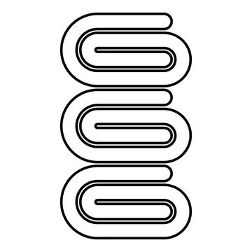 Set towels stack of folded bath napkins contour outline line icon black col.. Stock Illustration