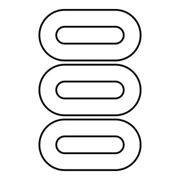 Set towels stack of folded bath napkins contour outline line icon black col.. Stock Illustration