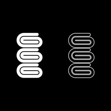 Set towels stack of folded bath napkins set icon white color vector illustr.. Stock Illustration