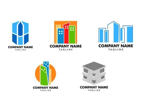 Set of Town Logo Template Design Stock-Illustration