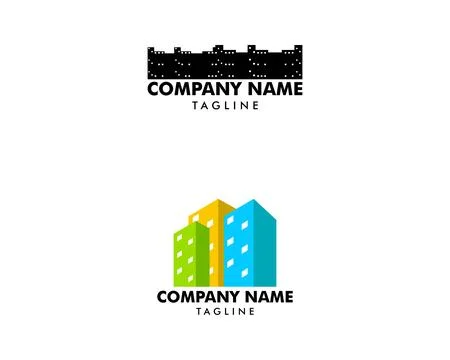 Set of Town Logo Template Design Stock-Illustration