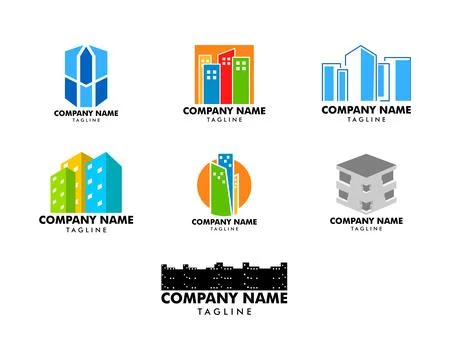 Set of Town Logo Template Design Stock-Illustration