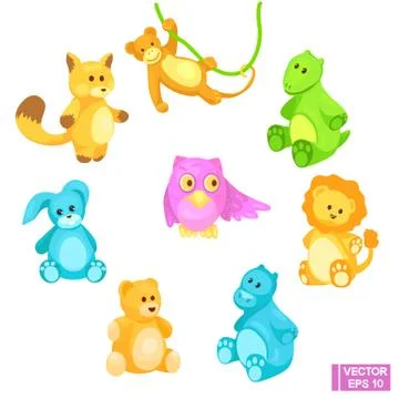 Set of toy animals Stockillustratie